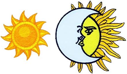 Графичка прашина уметничка сонце месечина везена железо на лепенка апликација цвет цртан филм симпатична декорација Jeanан јакна ранец кампување природа