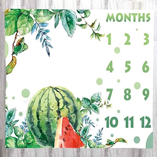 Lylycty Baby Milestone, ќебе, цртан филм лубеница лето овошје новороденче позадина, ќебе за графикони за раст, 48x40 инчи Btzsly50