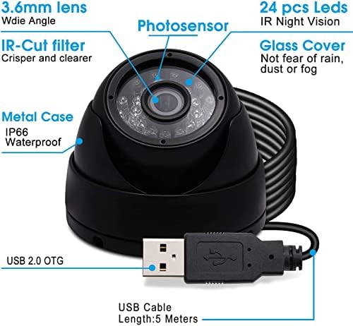 IFWATER USB Купола Камера 1MP со 24PCS ПРЕДВОДЕНА Ден И Ноќ Визија, Вграден Микрофон Дома Безбедност Надзор Веб Камера ВИДЕО НАДЗОР ВОДООТПОРЕН