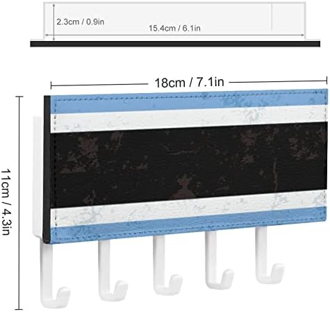 Ретро Боцвана Знаме Стилски Држач За Клучеви Ѕид Монтиран Багажник Ѕид Декоративен Со 7 Куки за Влез Влезната Врата Ходникот