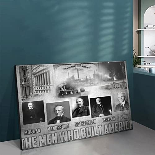 Постери црно-бела американска индустриска револуција wallидна уметност изградба на американски човек wallидна уметност платно wallидна