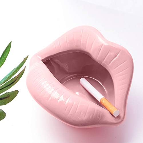 Керамички пепелник на Мери Пакстон, држач за цигари за усни додатоци за пушење усни Домашни табели украси розови фигурини Аштрај креативен
