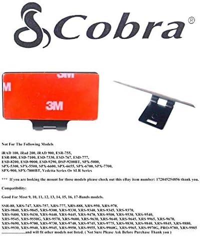 C3M Постојано монтирање на шофершајбната за детектор на радарот COBRA Најмногу 9-17 модел