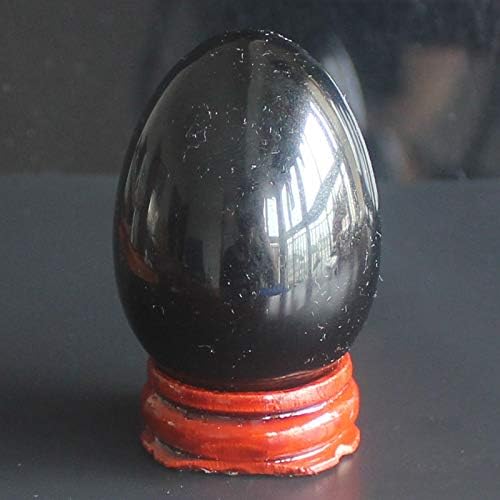 1,92 '' Мешано скапоцено јајце со скапоцен камен со дрвен штанд заздравување на декор за домашен украс Реики Кратф