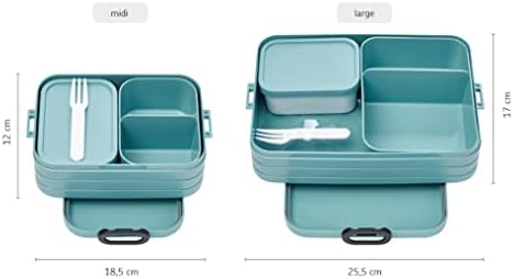 Рости Мепал RST76321W Бенто кутија за ручек со еднократно вилушка, миди, бела, среден