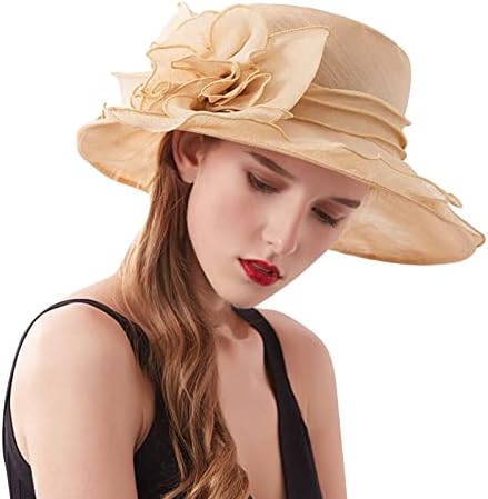 Wednените невестински чај забава свадбена капа за жени лето фустан капа Широк лист цвет невестинска капа за бејзбол капачиња