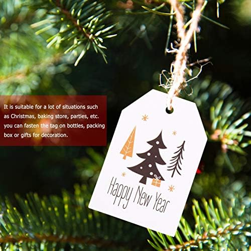 Nuobesty Christmas Decor Kraft Haper Подароци Ознаки 100 поставени ознаки за хартија Крафт Божиќни ознаки мали дрвја етикети Божиќ
