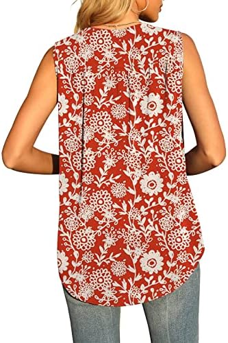 Миашуи работи врвови за жени лабави обични блузи летни блузи резервоар врвови печатење на вратот против кошула активни врвови