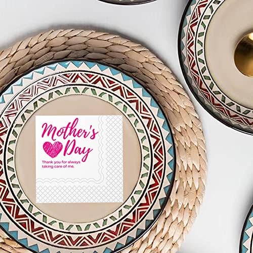 Салфетки За Среќен Ден На Мајката, 50 Пакувања Среќни Мајки Дневни Коктел Салфетки За Денот На Мајката Декорации За Трпеза Подарок За