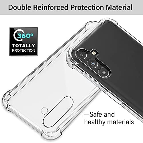 За случајот Samsung A14 5G, Galaxy A14 5G Case со заштитник на екранот, шок -изобилен чист чист тенок мек силиконски TPU заштитен телефонски