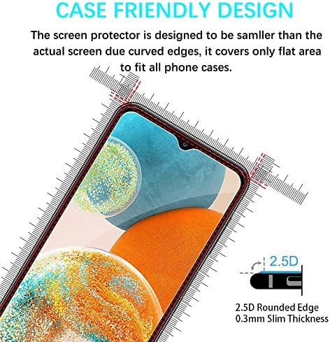 ВУКИМ [3 Пакет] За Samsung Galaxy A23 5G Заштитник На Екранот, 9h Цврстина Калено Стакло Филм, со 2.5 D Заштита На Работ, HD Јасно