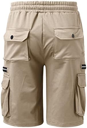 Машки шорцеви за мажи за летни работнички шорцеви од YMOSRH, лабави обични панталони со пет точки со патент со џогирање со повеќе