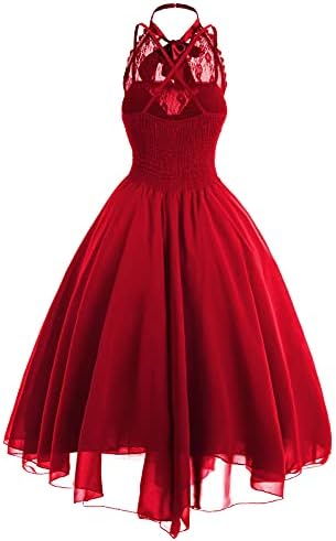 Халтер цветни чипка матурски фустани за жени коктел забава замав фустан панк фустан Steampunk готски фустан со корсет