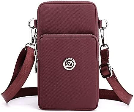 Nylon Small Crossbody Bag Cell Phone Purse Wallet Travel Wristlet Armband for iPhone 13 12 11 Pro Max Samsung Galaxy S23 Ultra