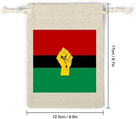 Црна Моќ Африканско Знаме Врвки За Влечење Торби За Чување Торбички За Подароци За Бонбони За Повеќекратна Употреба Преклоплив И Компактен Повеќенаменски