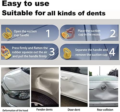Hemasn Dent Puller, 3 пакет за влечење на автомобил за влечење на автомобили, моќен вшмукувачки чаша за вшмукување, комплет за отстранување на забите и влечење за поправка