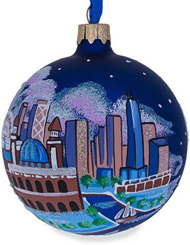 Морнари Пјер, Чикаго, Илиноис стаклена топка Божиќен украс 3,25 инчи