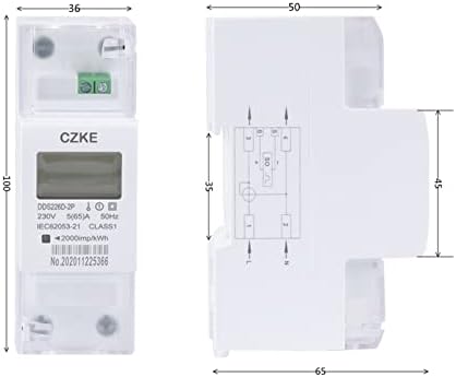 NYCR DDS226D-2P LCD единечен мерач на енергија DIN-Rail Energy 110V, 120V, 220V, 230.2240V ； 5 A, 10 A или специјално потребно