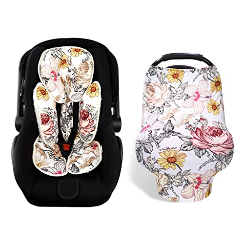 Вметнување на седиштето на цвеќиња, перница за шетач, замав, отскокнувач, реверзибилна 2-во-1, девојки за покривање на седиштето за бебиња, новороденчиња