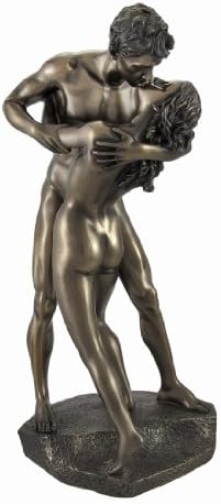 Веронез дизајн бронзени голи loversубовници во страсна прегратка што споделува статуа на бакнеж