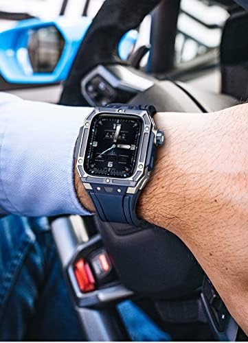Комплет за конверзија на керамика Бефија за Apple Watch Series 8 7, Ceramic Watch Case 44mm 45mm Стилски и лесен RM за IWATCH 4/5/6/7/SE