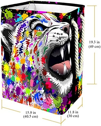 Уметност Шарена Леопард Црна Корпа За Перење Склопувачки Правоаголен Организатор Попречува За Унисекс Возрасни, Тинејџерки, Момчиња, Водоотпорни