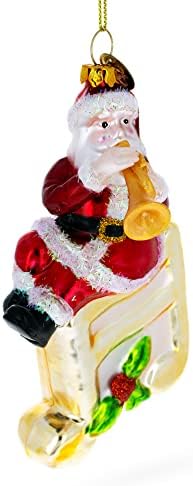 Дедо Мраз на музичка белешка стакло Божиќ украс