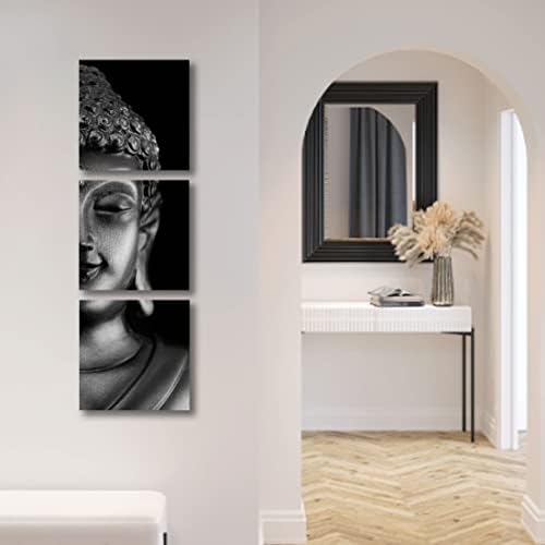 Rie Modern 3 PCS 12x12inch Giclee Canvas отпечатоци Буда слики слики на платно wallидна уметност Зен декор подготвен да виси за украси