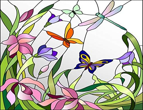 DIY 5D комплети за сликарство со дијаманти разнобојни мозаик извалкани стаклени прозорец цвеќиња пеперутки цветни целосни вежбачки уметности