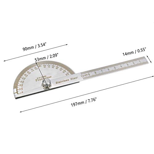 Автоматски 0-180 степени околу агол на агол Протектор од не'рѓосувачки челик Пронаоѓач на агол Владетел на алатка за мерење на агол