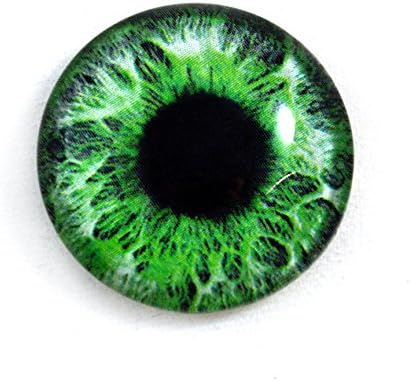 25мм единечна интензивна зелена човечка фантазија стакло око за таксидермиски скулптури или занаети за занаети со накит