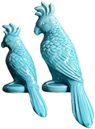 Замтац сина керамичка креативна папагал статуа дома украс занаетчиски простории Декорација на птици порцелански животни фигурини Свадбени декорации