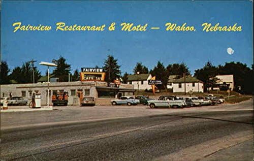 Ресторан Fairview Restaurant & Motel Wahoo, Nebraska NE оригинална гроздобер разгледница 1963 година