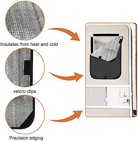 2 пакувања RV прозорци за сенка на прозорецот преклопна вкупна UV заштита RV прозорец изолација за влез во приватноста на кампер