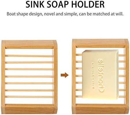 Cabilock Bar Soap Bar Soap Tray Tray Tray Bamboo Soap сапун Дрвена сапун држач за држач за сунѓер кутија за туш бања кујна гроздобер