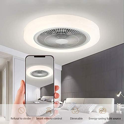 NZDY спална соба LED вентилатор со таванска светлина и далечински управувач 3 брзини затемнети светло на вентилаторот на таванот