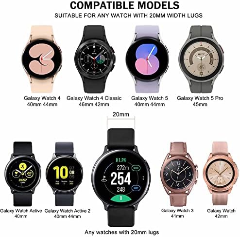 EnoYoo 10 Пакет Бендови Компатибилен Со Samsung Galaxy Watch 4 40mm 44mm, Galaxy Watch 4 Класичен 42mm 46mm, Galaxy Watch 5, Galaxy