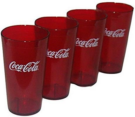 Карлајл Лопатки Кока Кола Логото Рубин Црвена Пластика Тамблери Во собата на 4-16oz