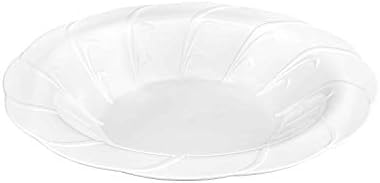 Лилијан Табелингс бела руфла тркалезна пластична супа чинии-14 мл | Бисер | 20 компјутери, 14 мл
