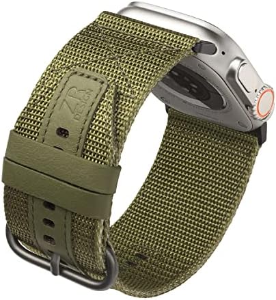 Zrdesign Ultra Watch Band for Man, компатибилен со Apple Watch 49mm 45mm 44mm 42mm 41mm 40mm 38mm, кожа и најлонска лента за