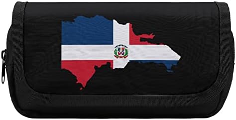 Доминиканска Република Мапа на знамето Молив за молив, двојно поштенско пенкало торба со голем капацитет држач за канцелариски материјал