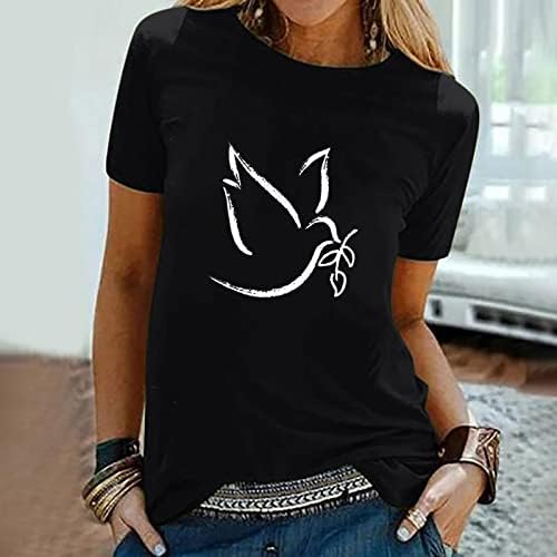 Маици со краток ракав за жени мажјани летни птици графички блузи кошули тинејџерски девојки машка облека трендовски XB