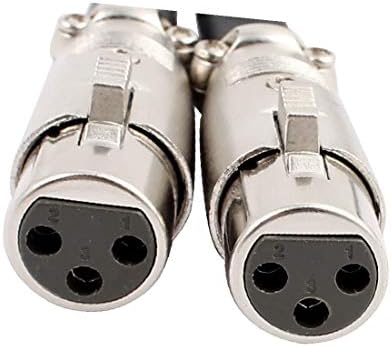 X-Gree RC-131 1 машки до 2 женски црна XLR микрофон кабел кабел W сребрена позлатена конектор 20 инчи должина (RC-131 1 Maschio A 2 Femmine