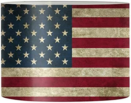 Fkelyi Rustic Table Shade Shade American Flag Design Drum Farmshade For Larm Side Side Stard, домашен декор Традиционални абажбери наслови-l