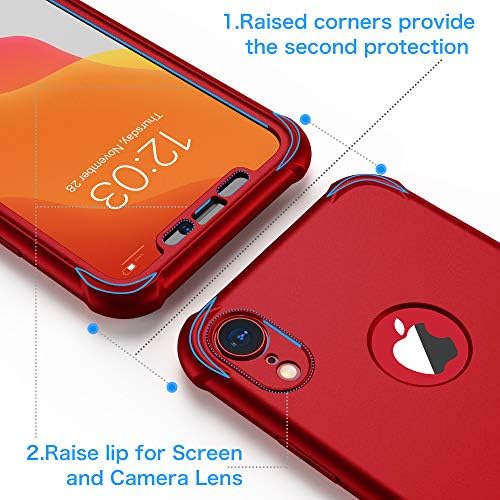Oretech Дизајниран За Iphone XR Случај, со [2 x Калено Стакло Заштитник На Екранот] 360 Целосно Тело Отпорен На Удари Заштита