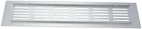 Faotup 2 парчиња сребрена алуминиумска легура 25cmx5cm бања врата од воздухот решетка за вентилатор, таванот на капакот на решетката