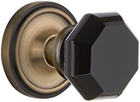 Носталгичен магацин 726091 Класичен розета за внатрешни работи Волдорф црна врата копче во антички месинг