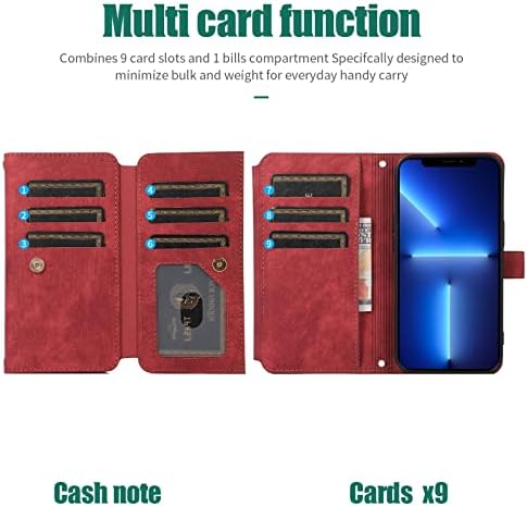 XYX Паричник Случај За Xiaomi Redmi Забелешка 10 Pro, Crossbody Синџир Патент Чанта Зглоб Кожа Случај Покритие Kickstand со 9 Картичка