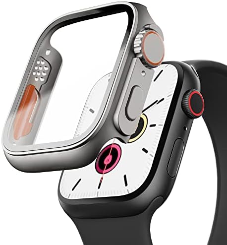 PZOZ Компатибилен За Apple Watch Серија 4/5/6/SE 44mm Хард Случај со Калено Стакло Заштитник На Екранот, Уникатен Дизајн Хард Компјутер