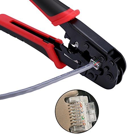 Ashata Wire Crimper, мрежен кабел за сечење на кабел, алатка за крим на крим RJ45 RJ12 RJ11 8P/6P/4P конектори на конектори за